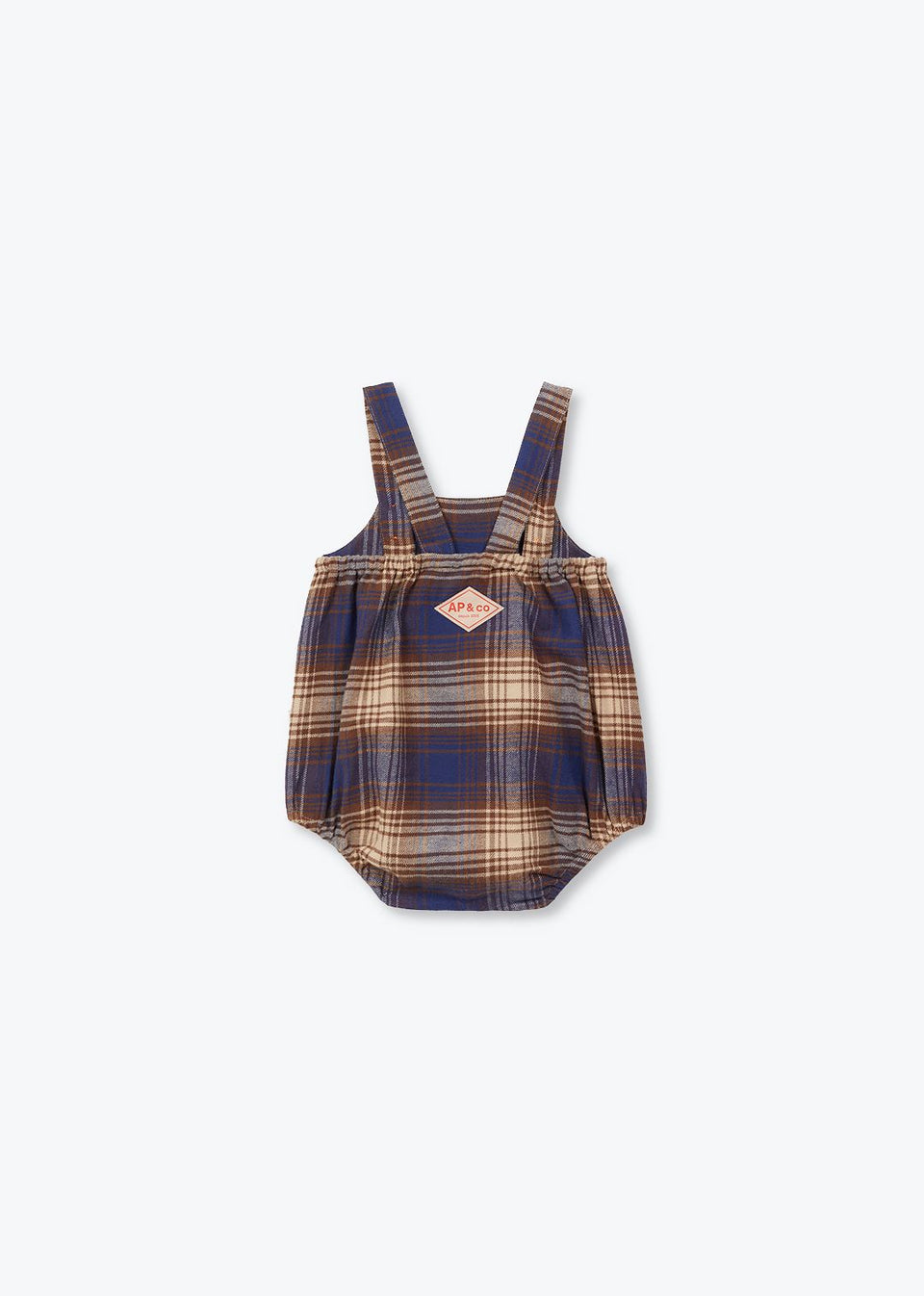 Arsene Marine Plaid Overall Set