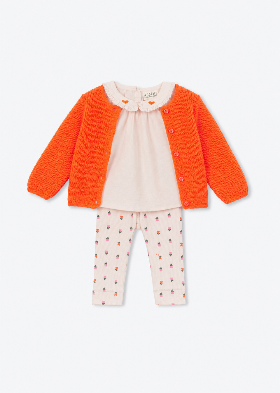 Arsene Red/Pink 3pc Cardigan Set