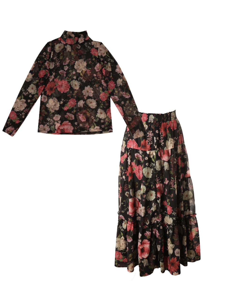 Hev Black Floral Set