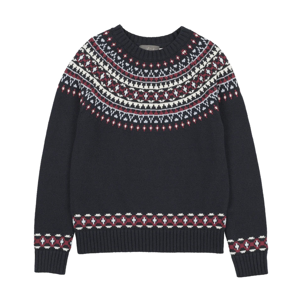 Sweet Threads Blue Aster Navy Crew Sweater
