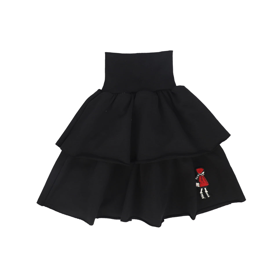 Little Parni Black LP Doll Patch Tiered Skirt