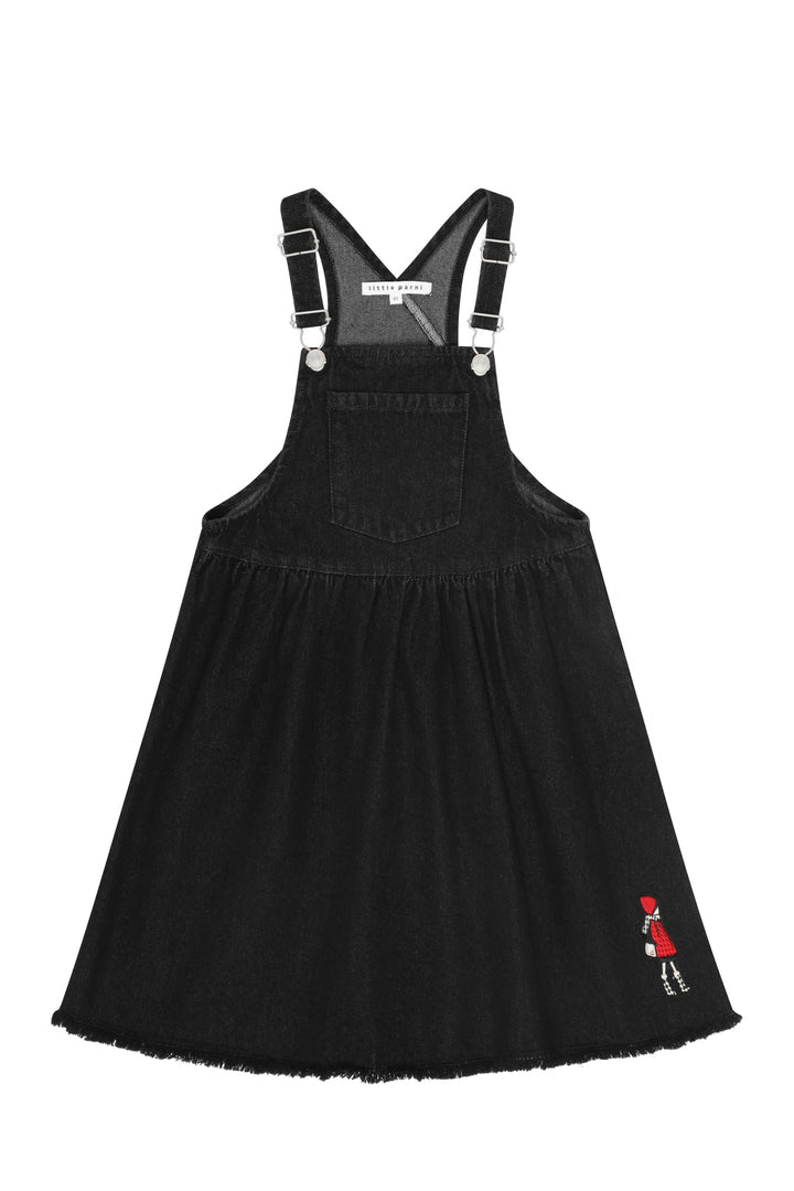 Little Parni Black Denim LP Doll Patch Jumper