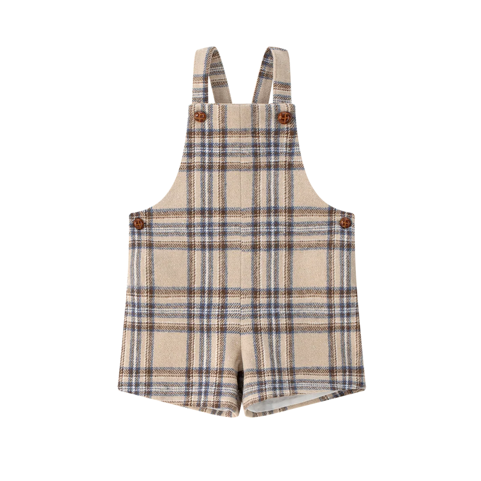 Coco Blanc Blue Plaid Overalls