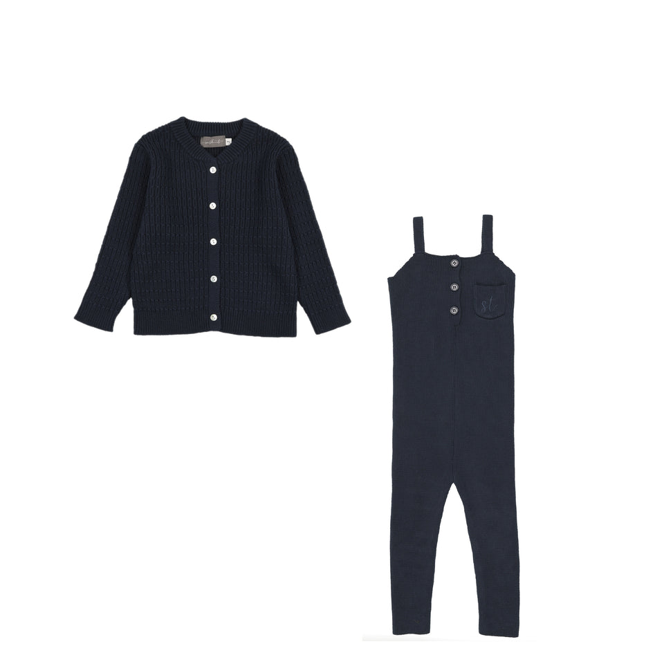 Sweet Threads Navy Blue Kian Romper Set
