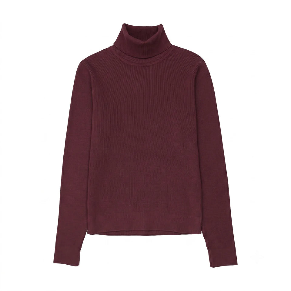 Sweet Threads Aubergine Signature Ribbed Top