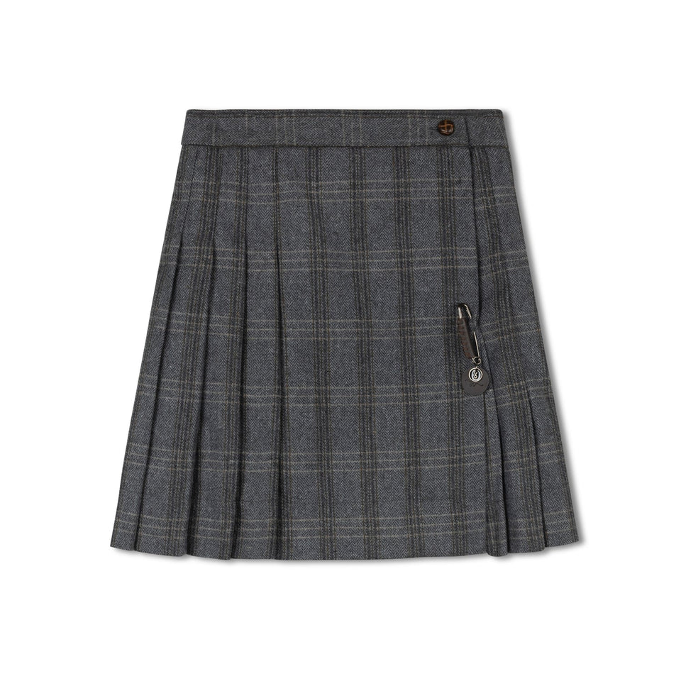 Sweet Threads Grey Plaid Charcoal Skirt
