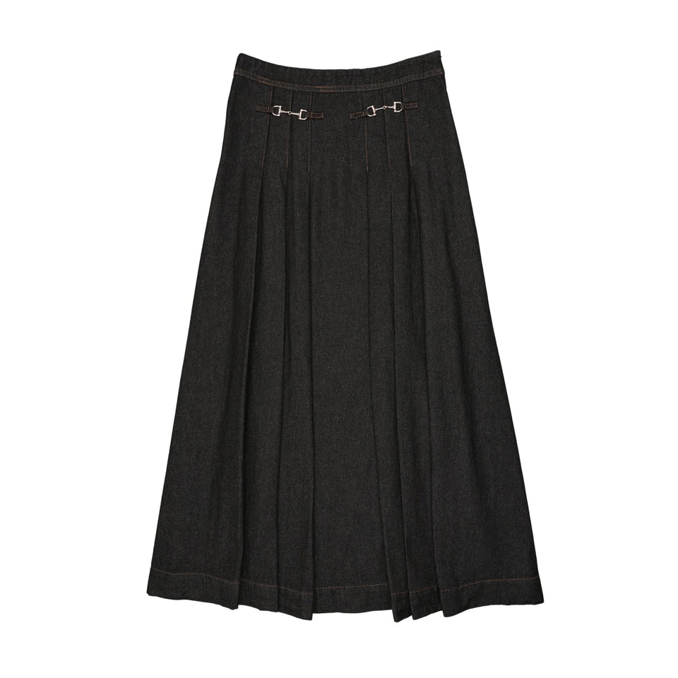 Froo Denim Buckle Maxi Skirt