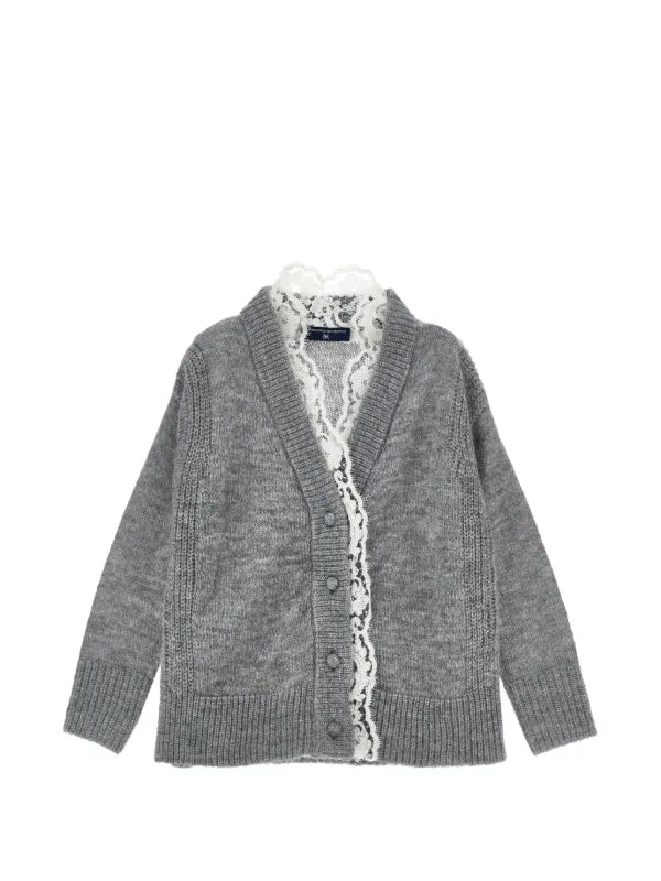 Ermanno Scervino Grey Lace Cardigan