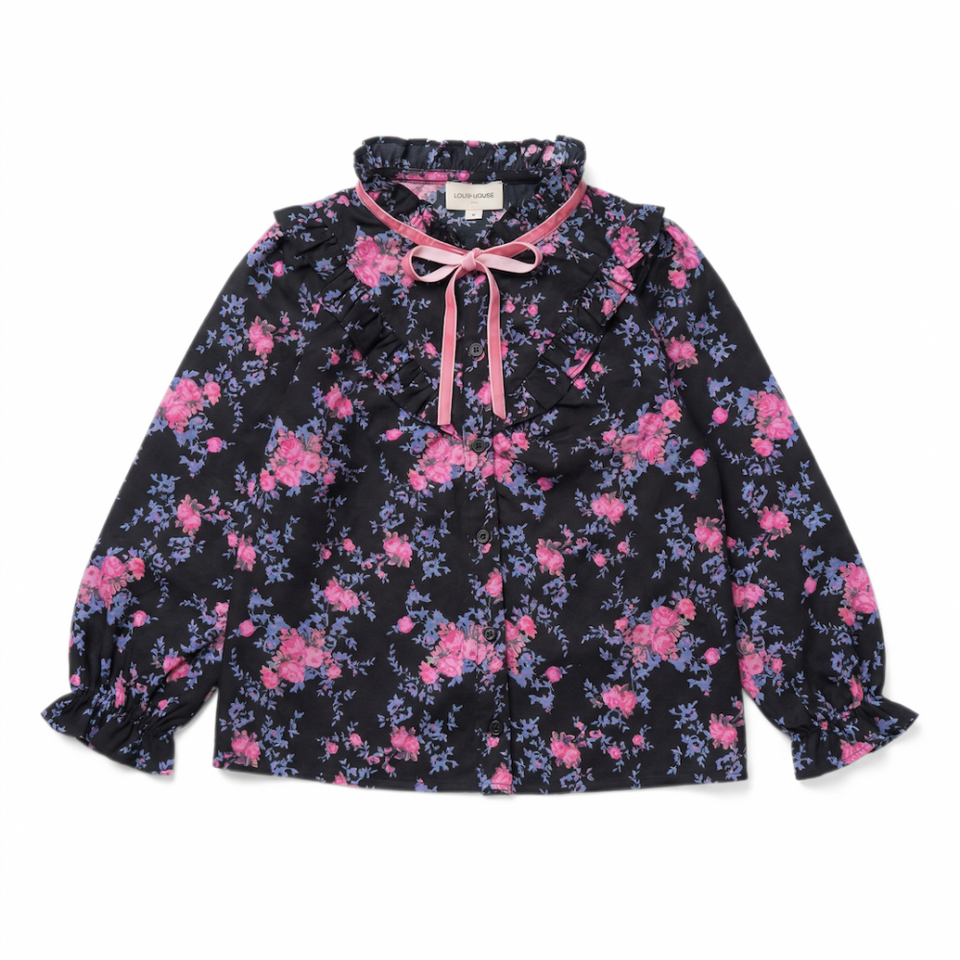Louis Louise Black Twill Bouquet Lissou Blouse
