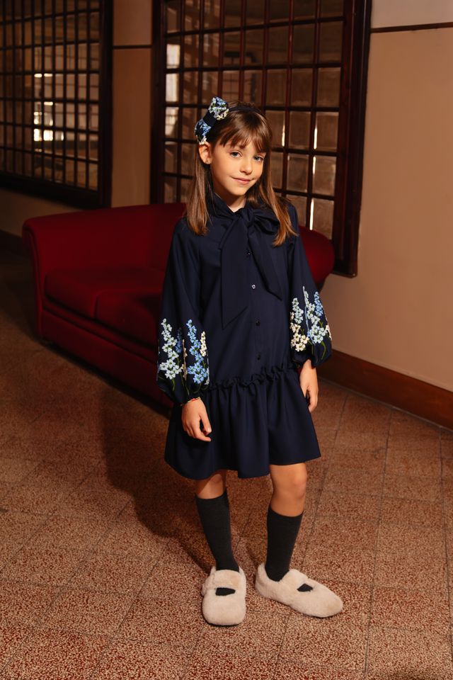 Piccola Ludo Garden Blue Pandoro Long Dress