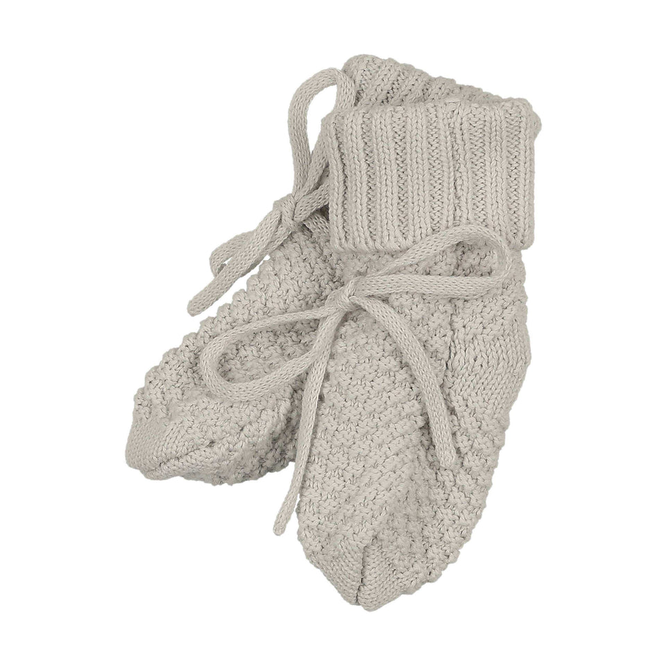Mema Knit Ice Blue Waffle Knit Booties