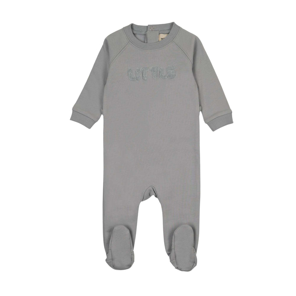 Mema Knits Dove Blue Sherpa Wordart Jumpsuit