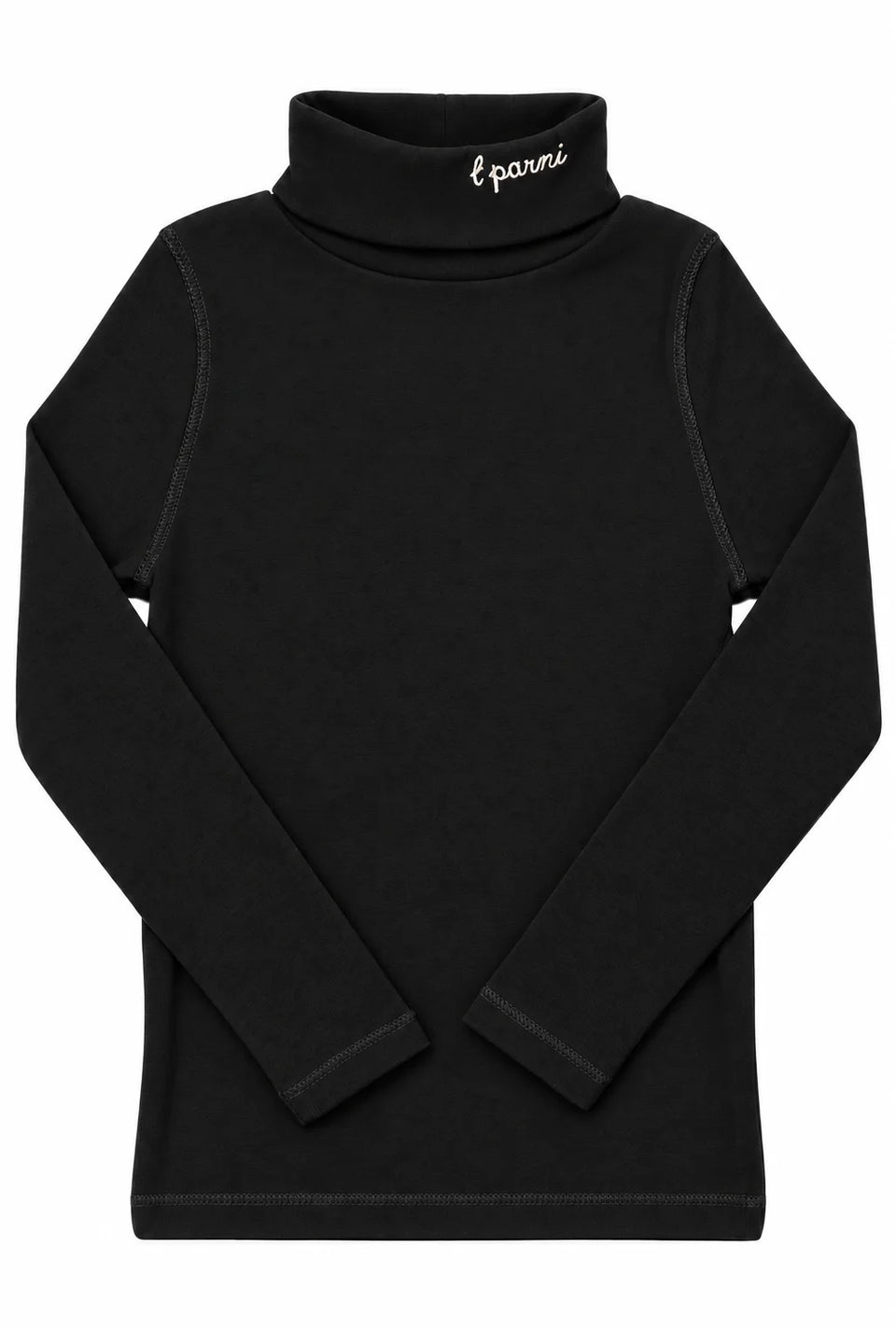 Little Parni Black LP Embroidered Turtleneck