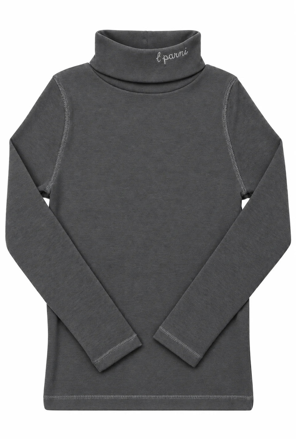 Little Parni Grey LP Embroidered Turtleneck