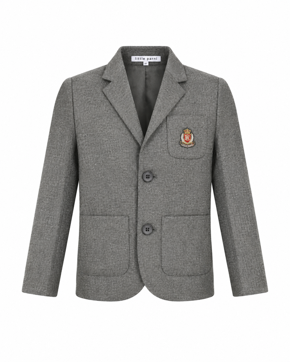 Little Parni Grey Woven Blazer