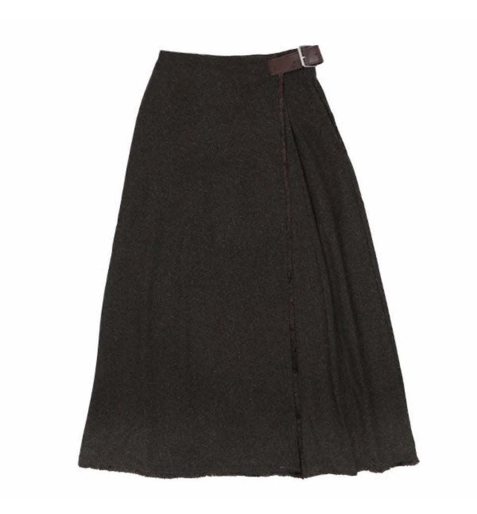 Luna Mae Brown Tia Side Buckle Skirt