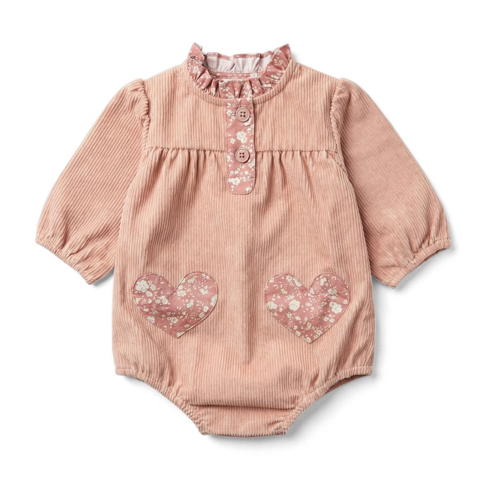 Louis Louise Pink Corduroy Romper