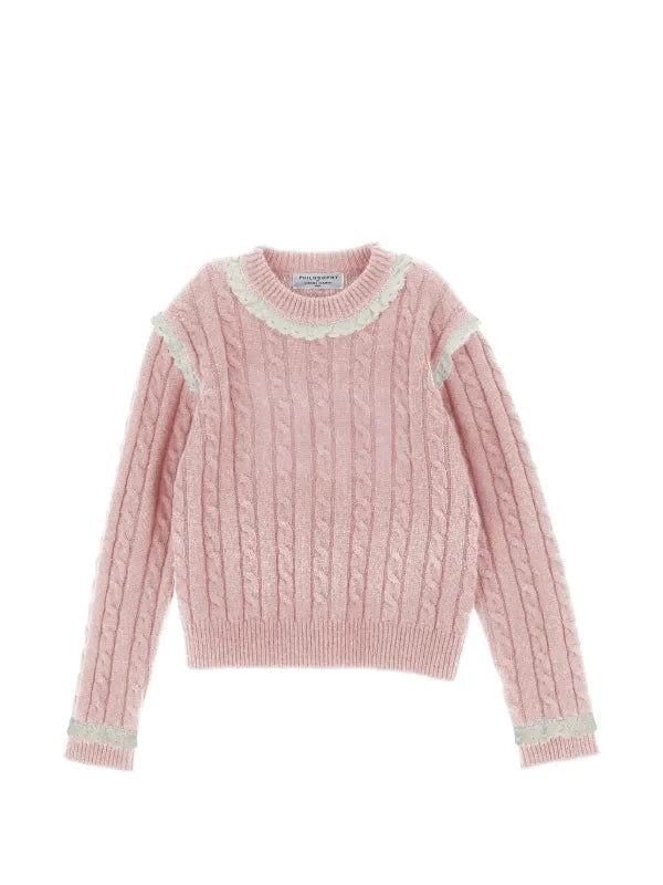 Philosophy Rosa Antico Merino Wool Cable Knit Sweater