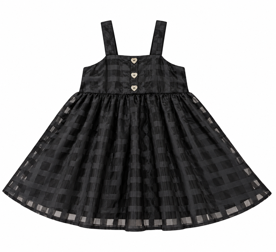 Little Tempest Black Organza Grid Jumper