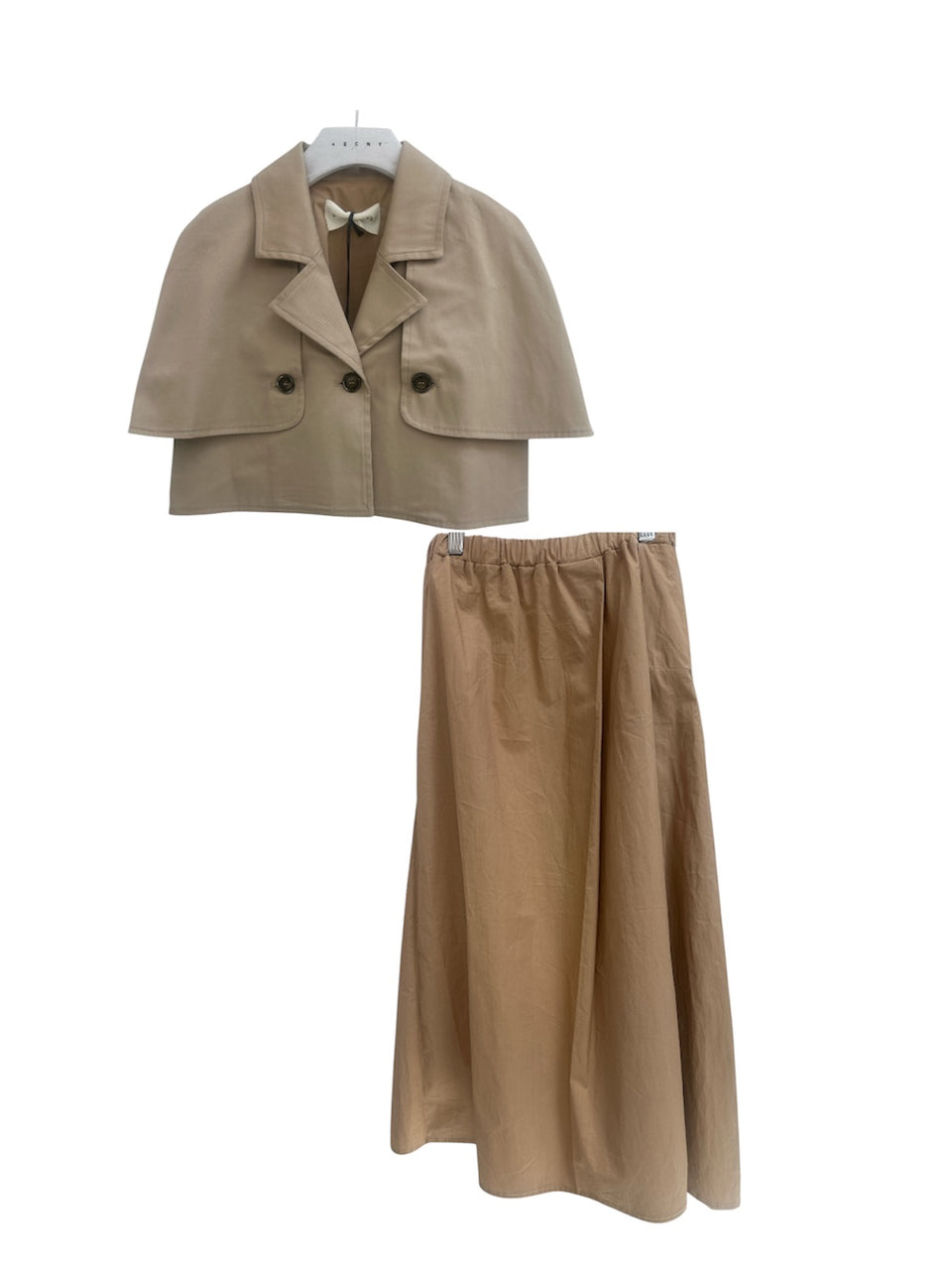 Be for all Brown Caplet Top w/ Long Pleated Skirt