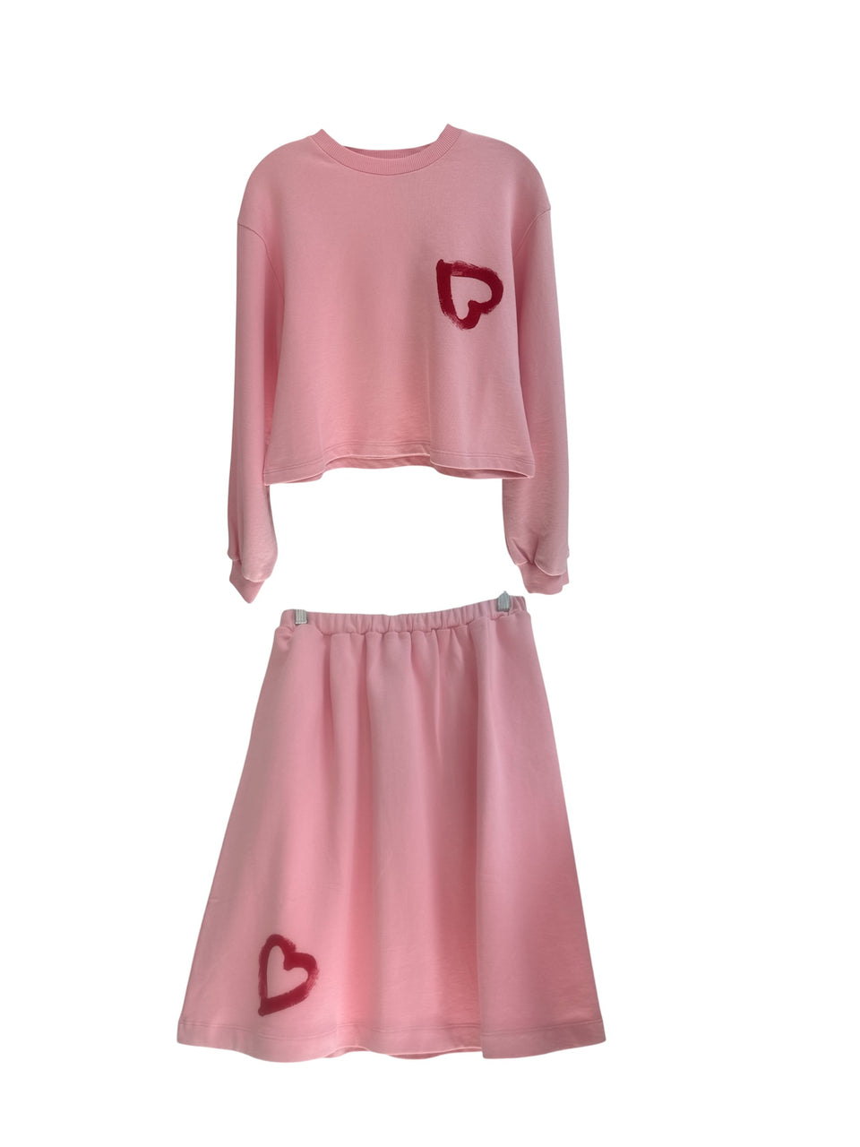 Be for all Pink Crewneck Heart Sweater w/ Skirt