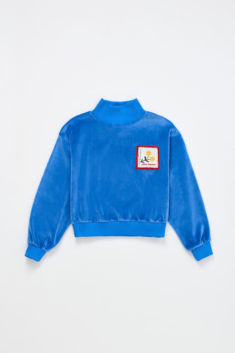 Maison Mangostan Postcard Blue Velvet Sweater