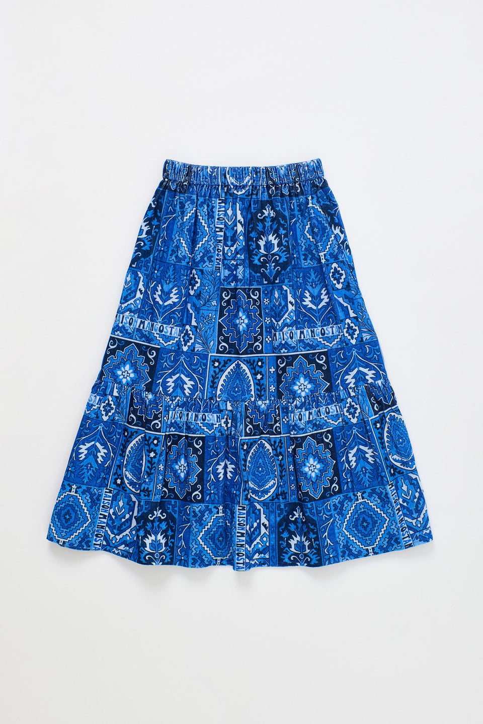 Maison Mangostan Carpet Blue Microcorduroy Skirt