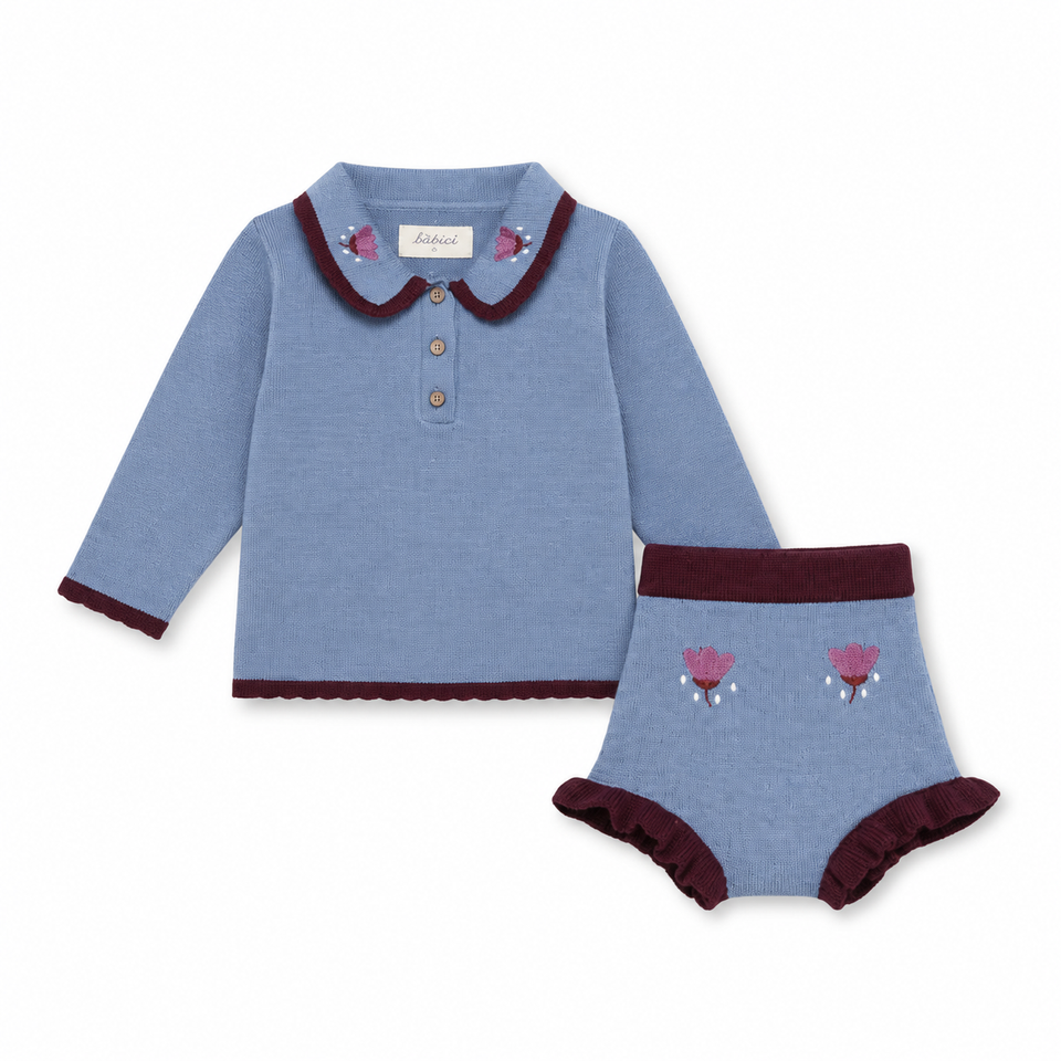 Birinit Stone Knit Embroidered Set