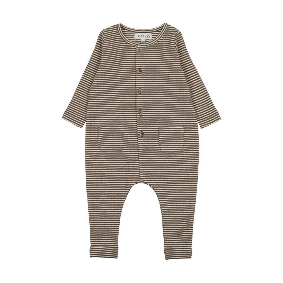 Kin Kin Oatmeal/Taupe Stripe Jumpsuit