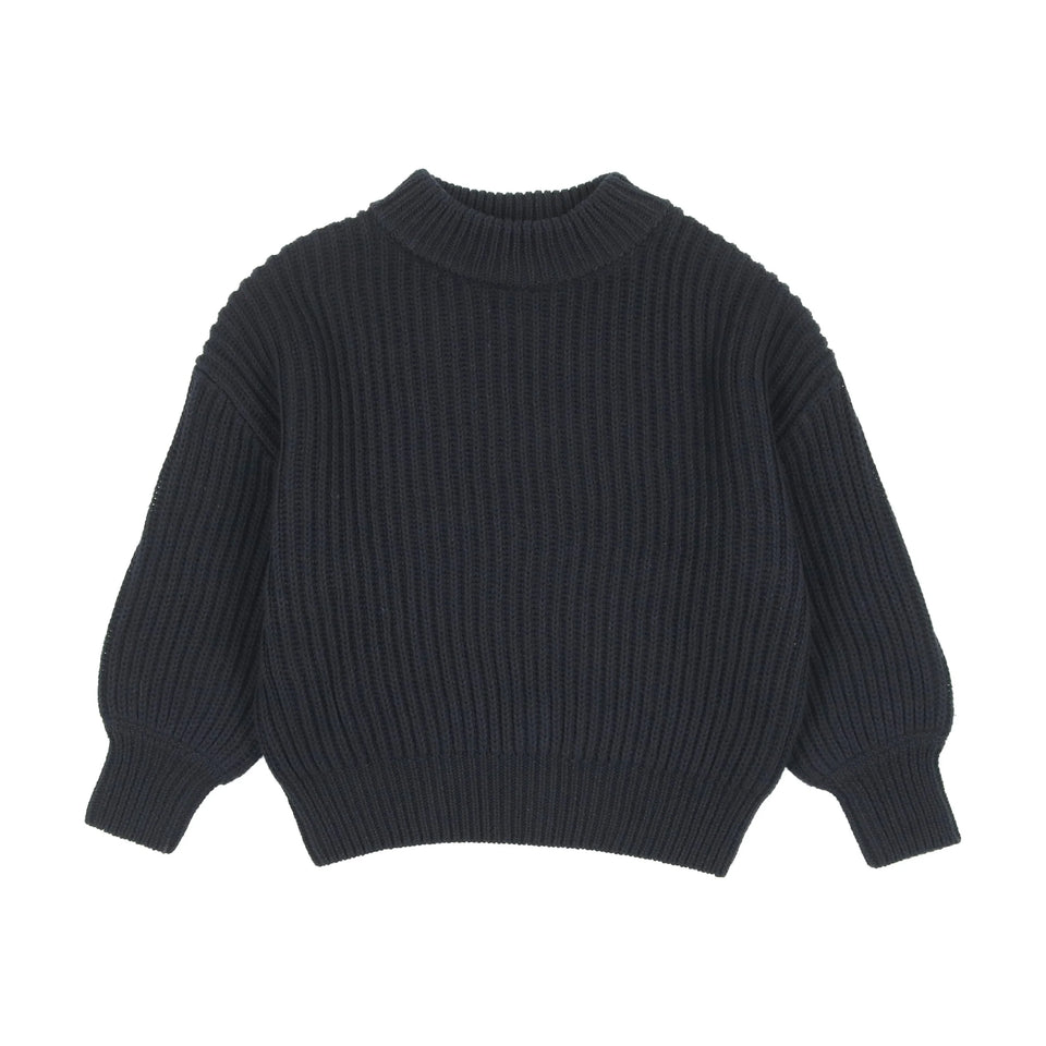 Kin Kin Navy Fisherman Ribbed Sweater