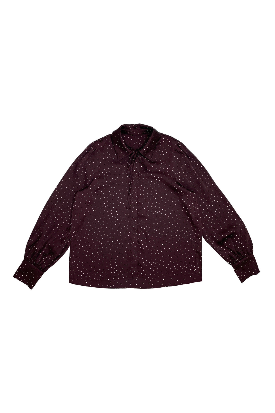 Zaikamoya Alex Burgundy Tiny Heart Blouse