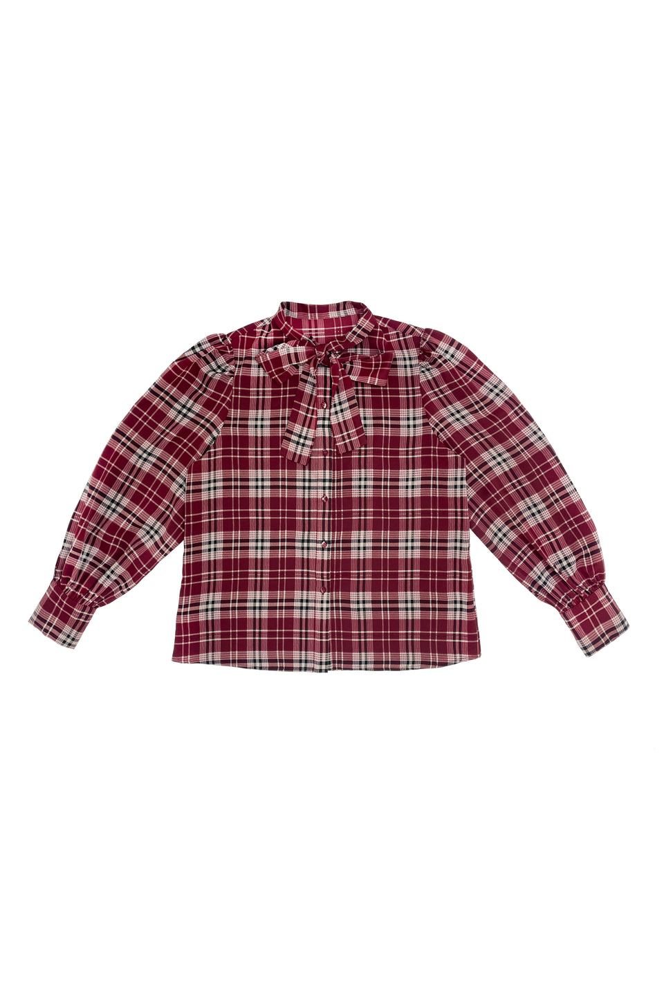Elle Oh Elle Katherine Wine Plaid Blouse