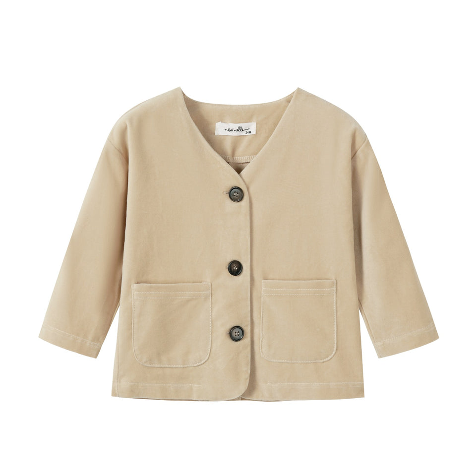 Nou Nelle Crushed Velour Tan Set