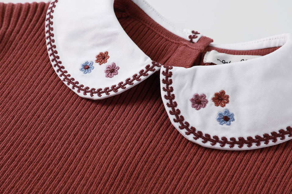 Nou Nelle Rust/Pink Houndstooth Set