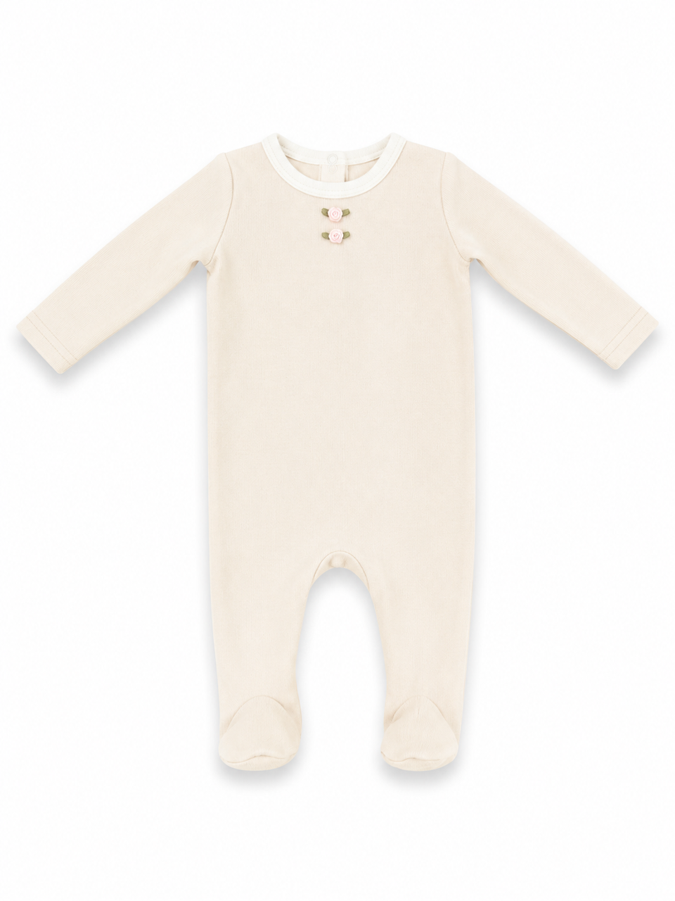 Bebe Jolee Pink Solid Ribbed Footie