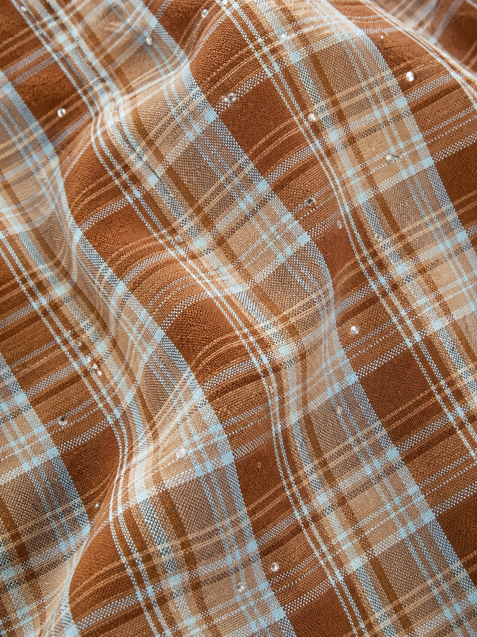 Plaid Elastic Wool Pleat Skirt