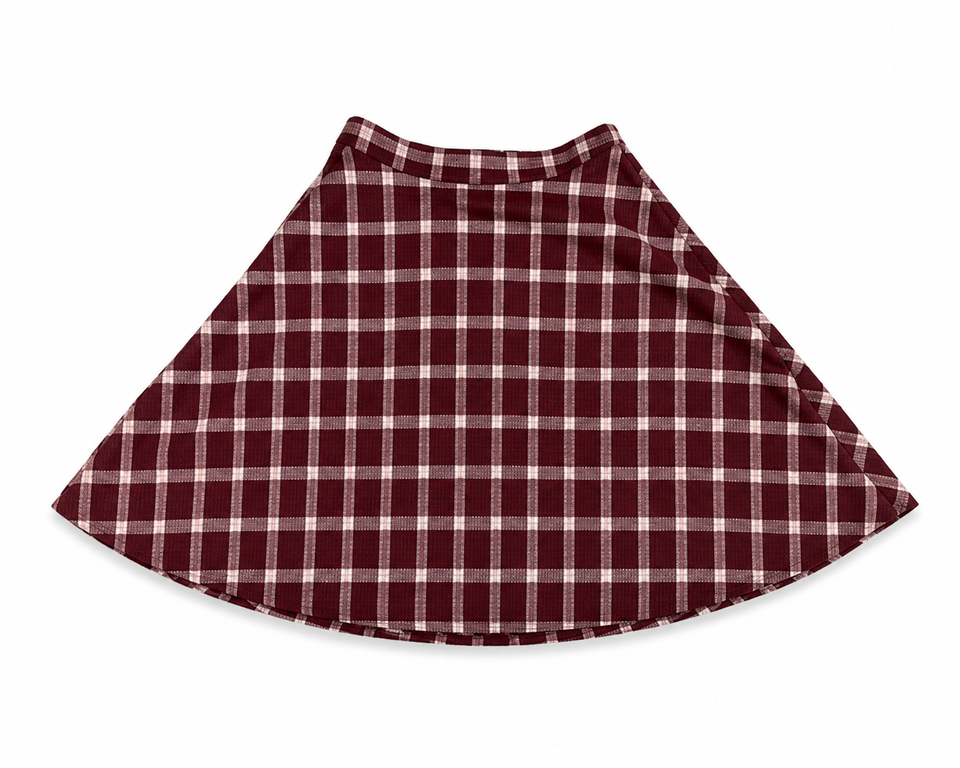 Estee Burgundy Plaid Skirt