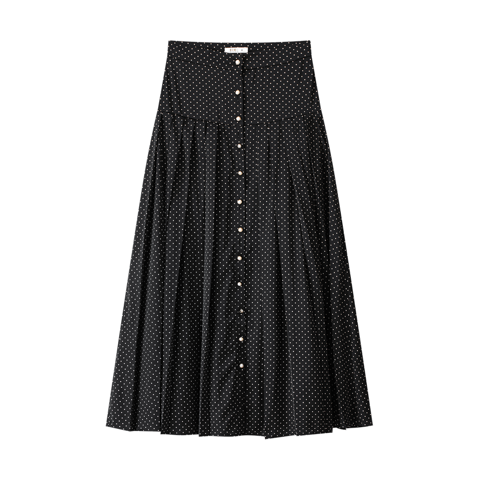 Coco Blanc Black/White Polka Dot Pleated Skirt