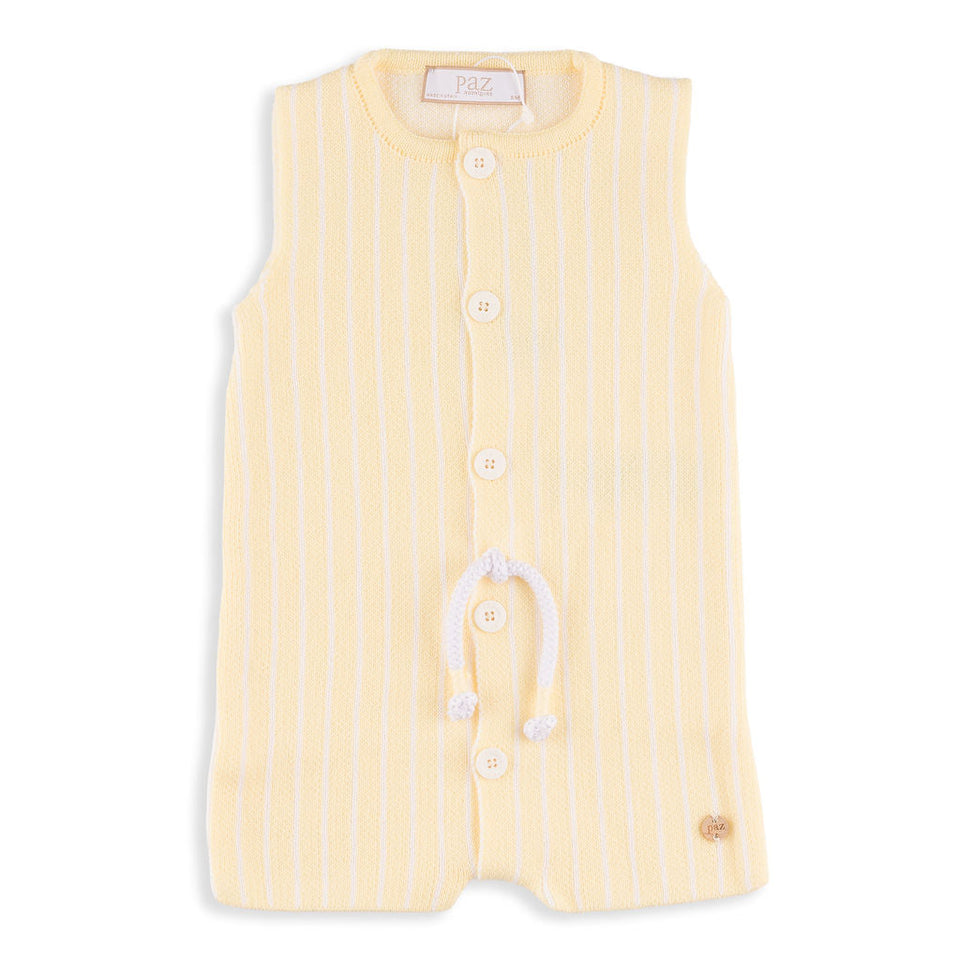 Paz Sun Lemon Yellow Knit Romper