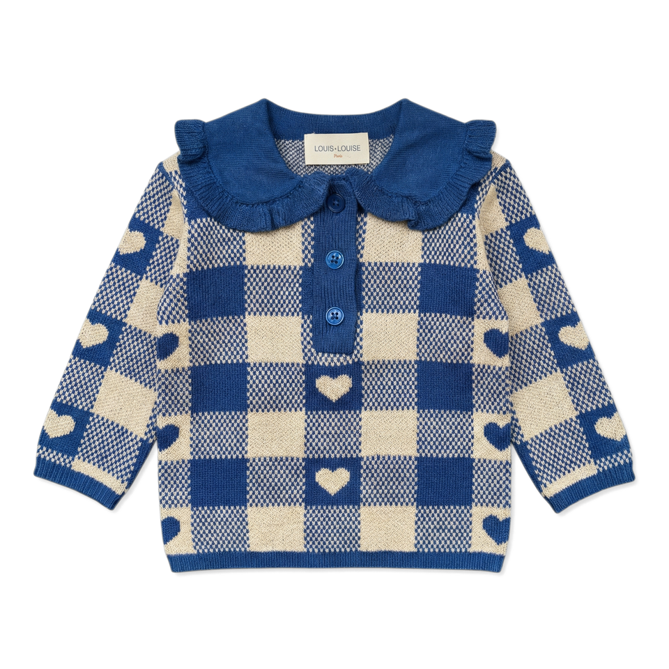 Louis Louise Navy/Cream Lurex Set