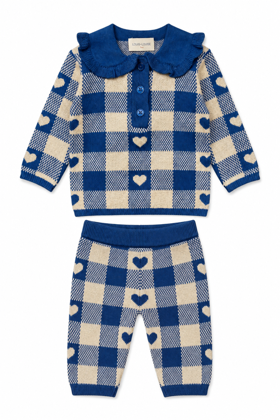 Louis Louise Navy/Cream Lurex Set