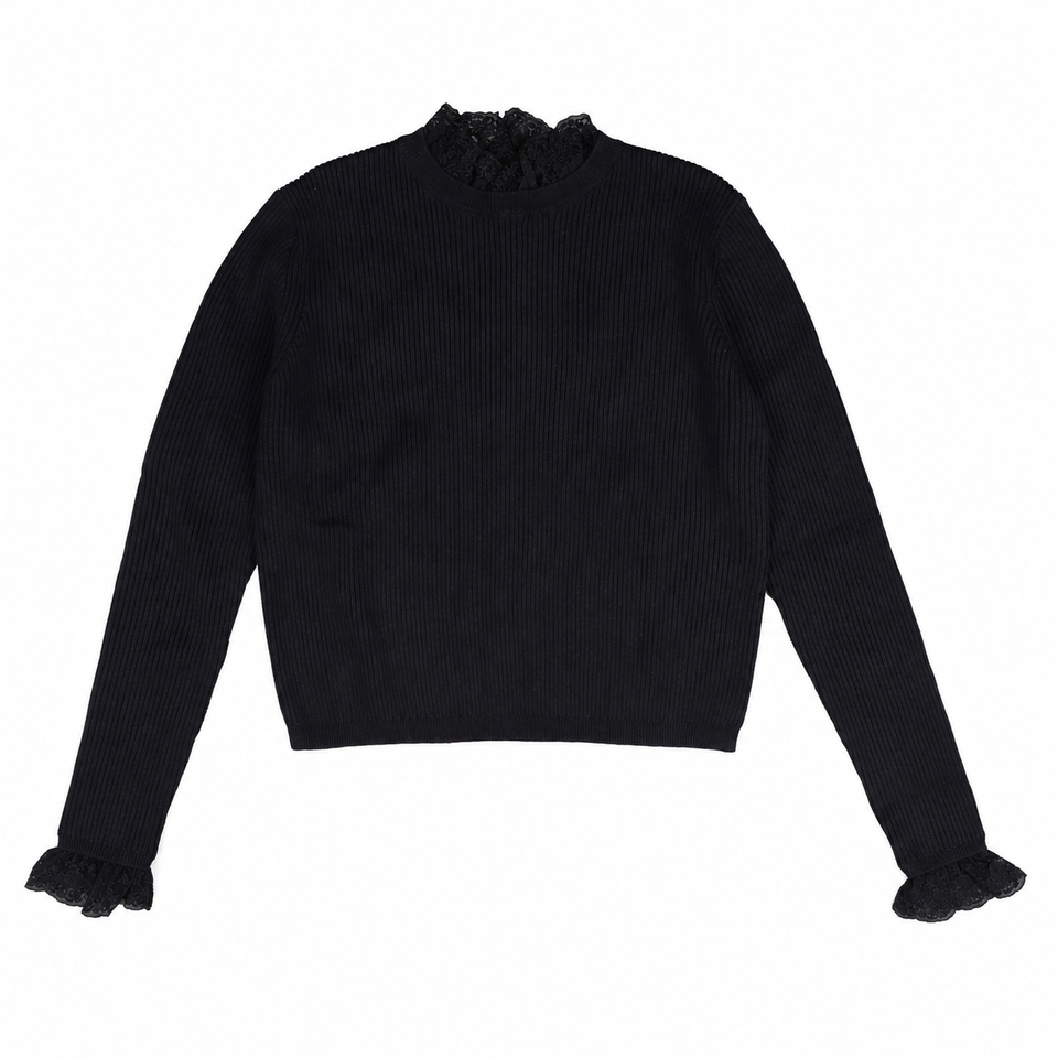 Hev Black Lace Neck Knit