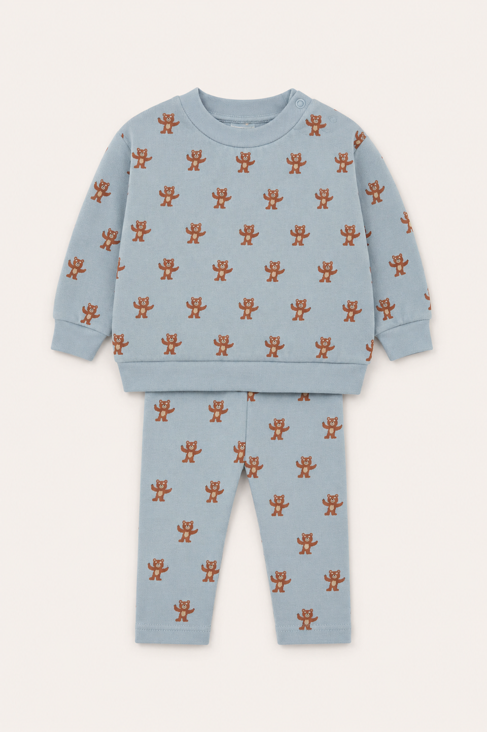 The Campamento Light Blue Happy Bear Sweater Set