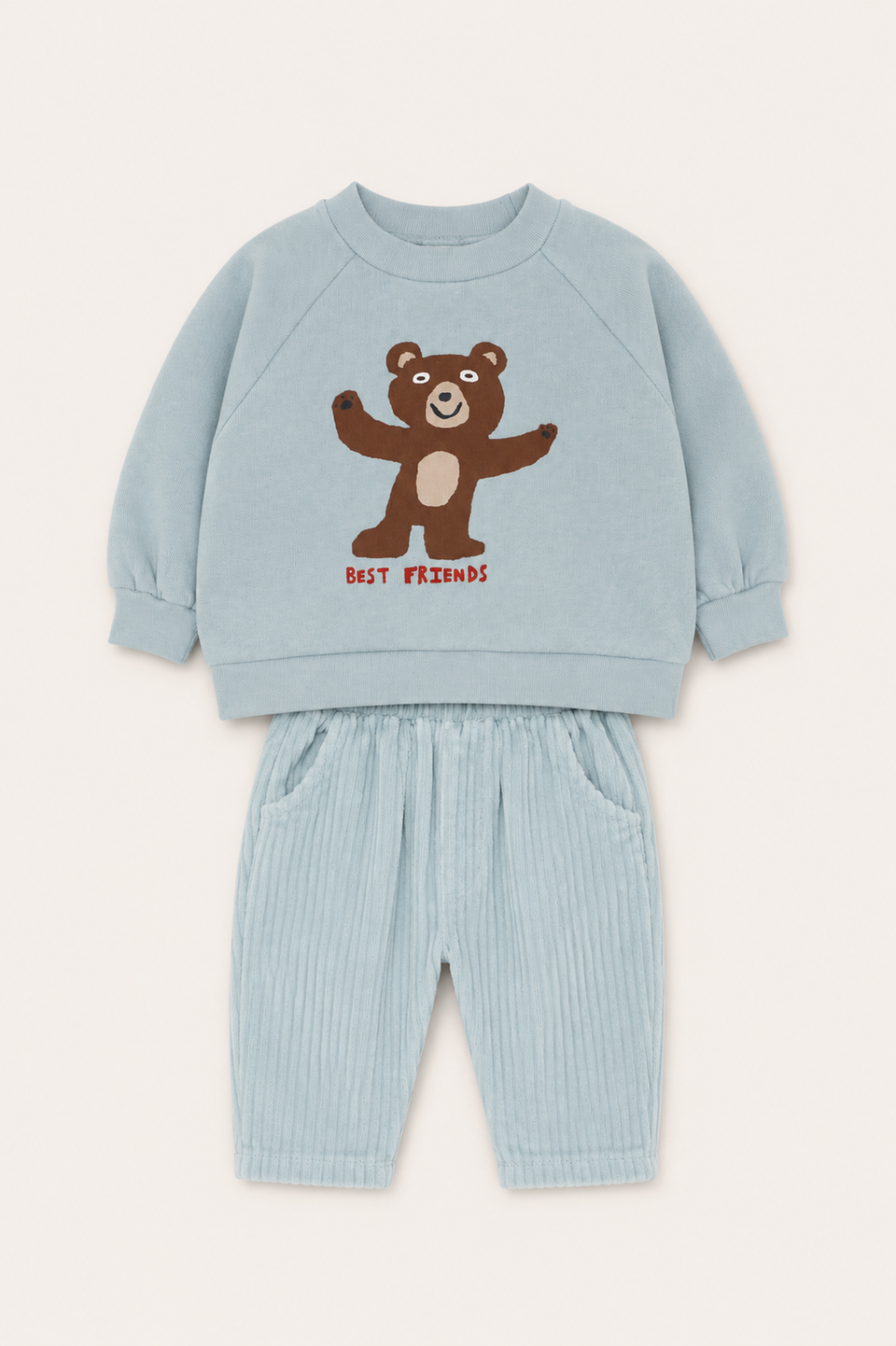 The Campamento Light Blue Bear Sweater Set
