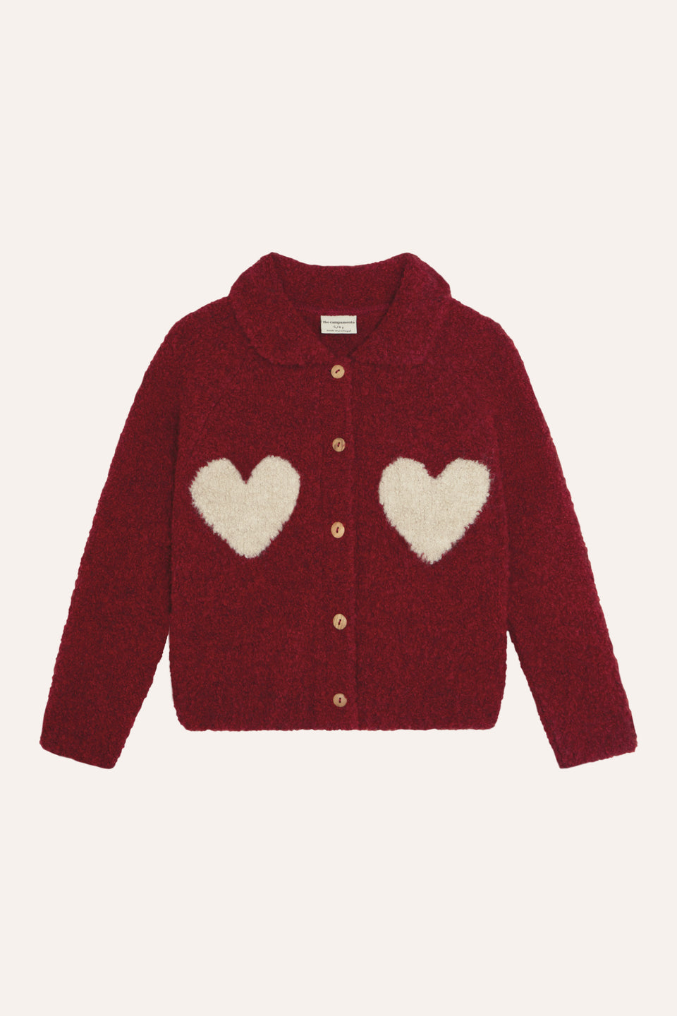 The Campamento Burgundy Red Heart Cardigan
