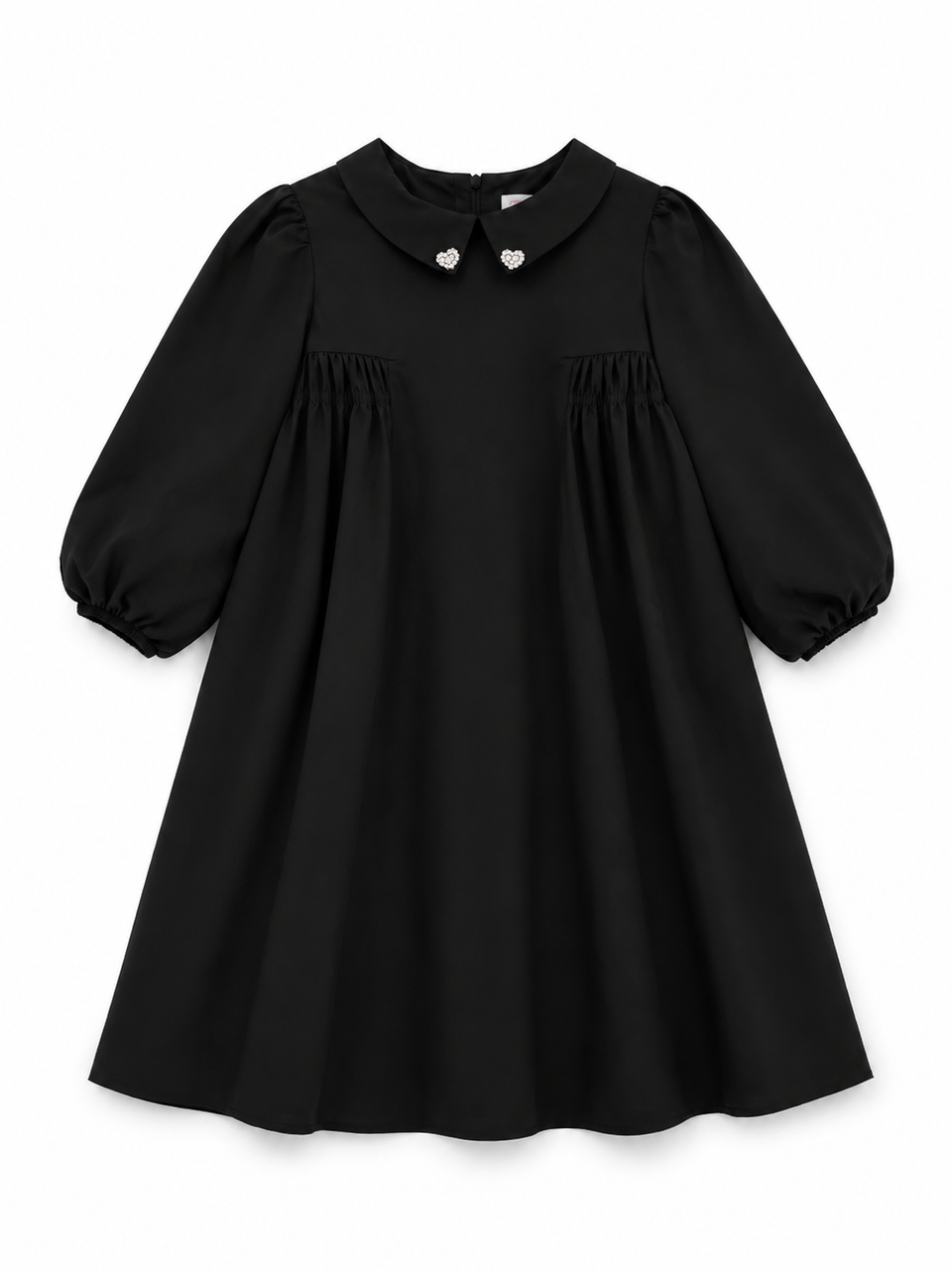 Little Tempest Black Girls Taffeta Party Collar Dress