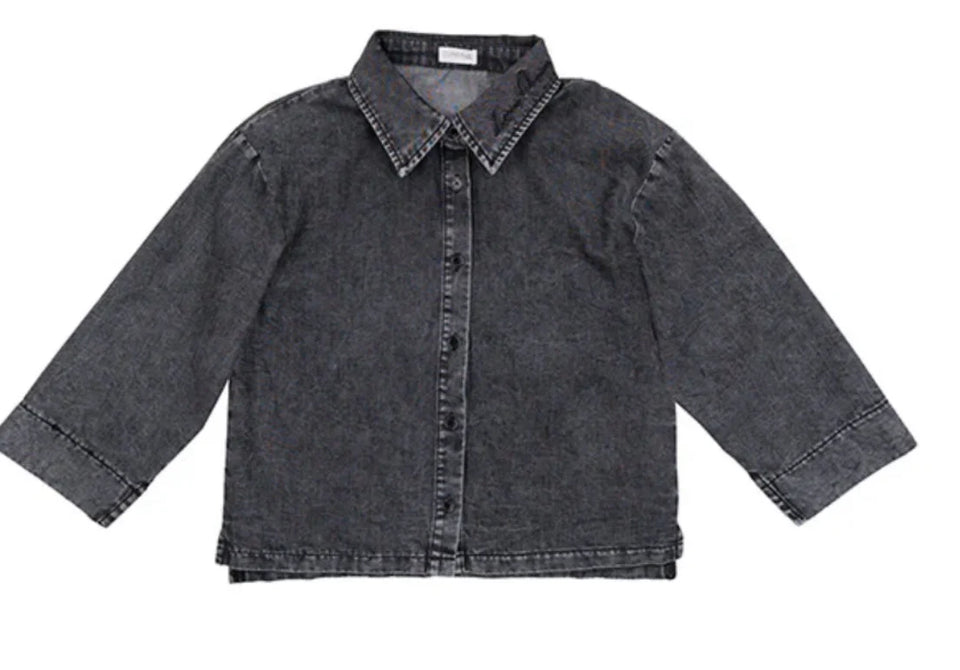 Luna Mae Lily Cropped Denim Shirt