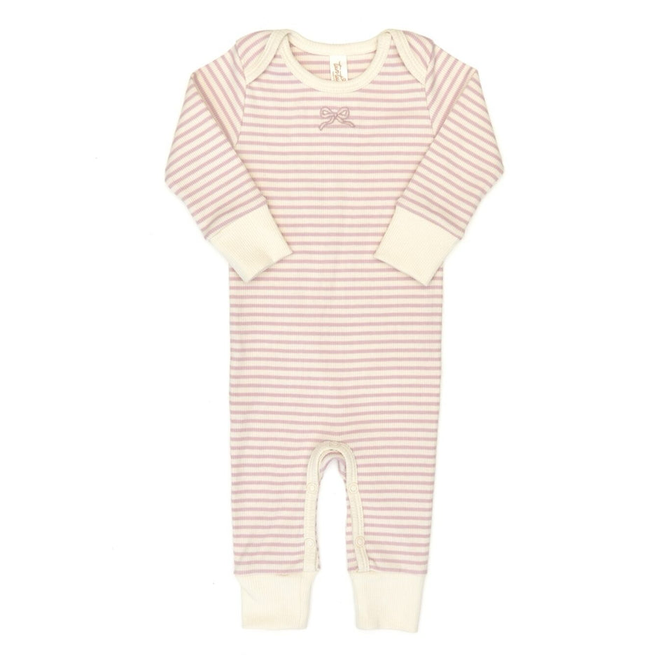 Tun Tun Lap Rose Quartz Stripe Ribbed Romper