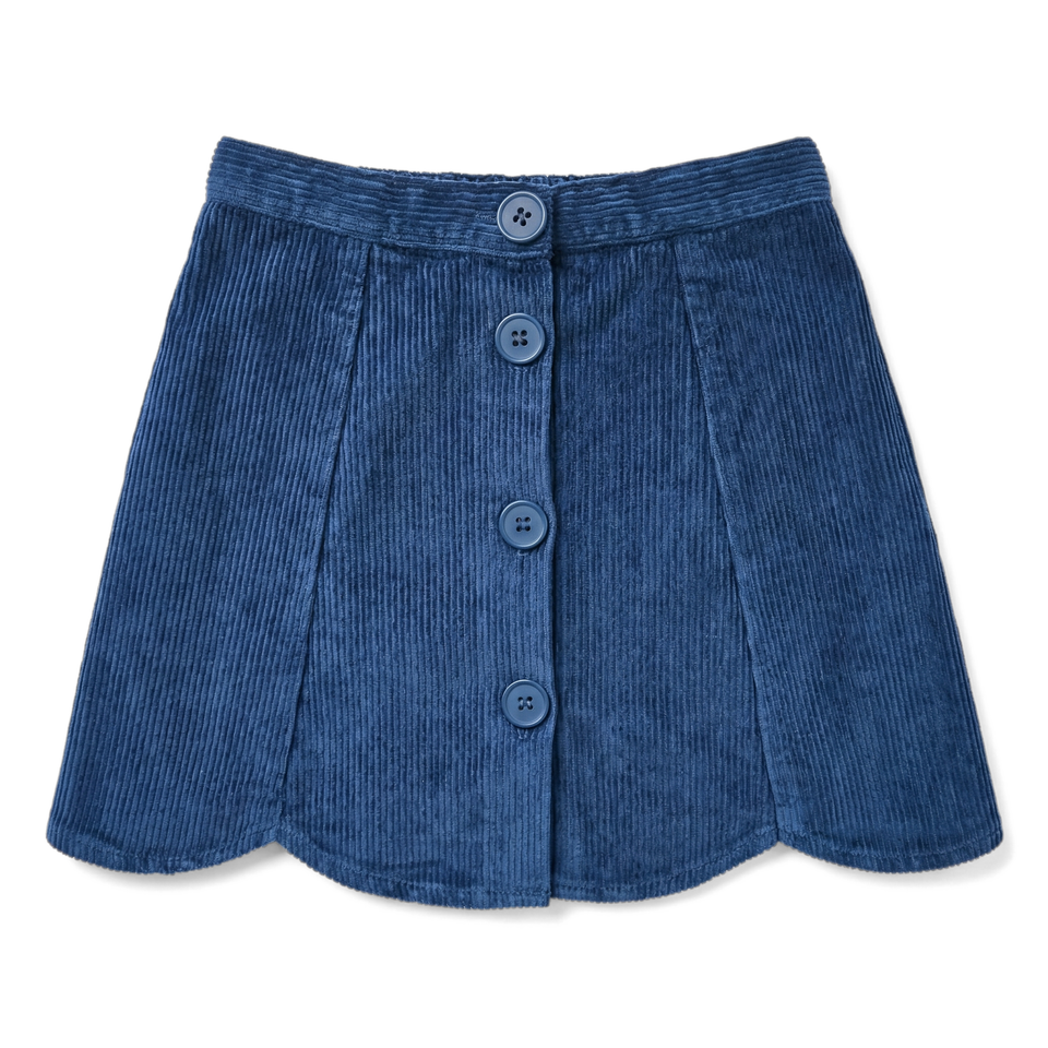 Louis Louise Navy Corduroy Bloom Skirt