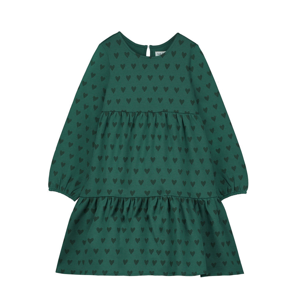Holi & Love Green Heart Sweatshirt Dress
